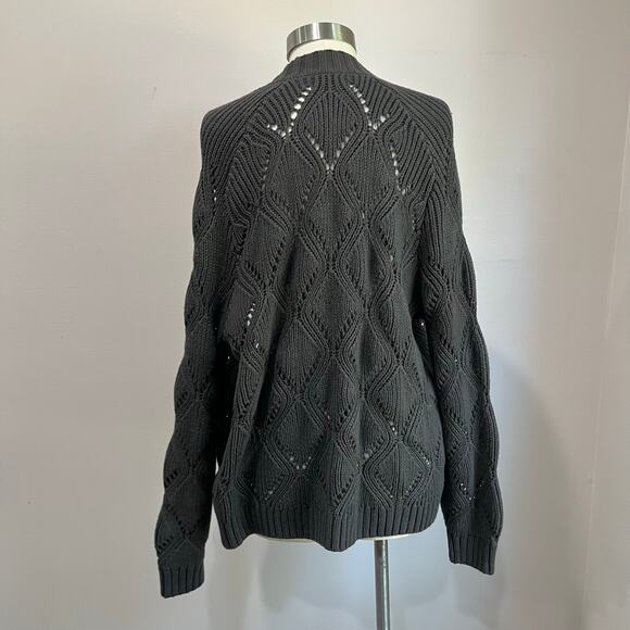 Old Navy Gray Open Knit Cardigan Casual Cozy Layering Size M - Picture 2 of 7